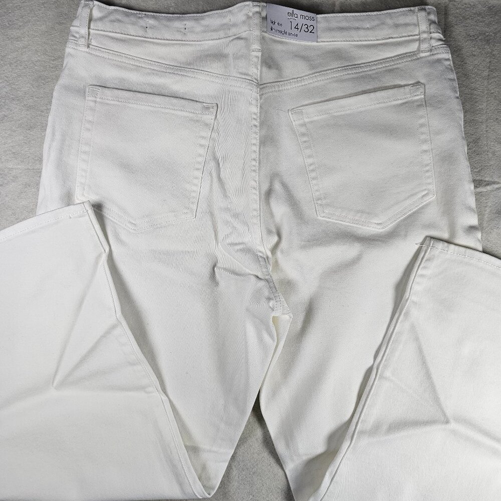 NEW Ella Moss High Rise Slim Straight Ankle Jeans White Size 14/32 - Picture 3 of 7